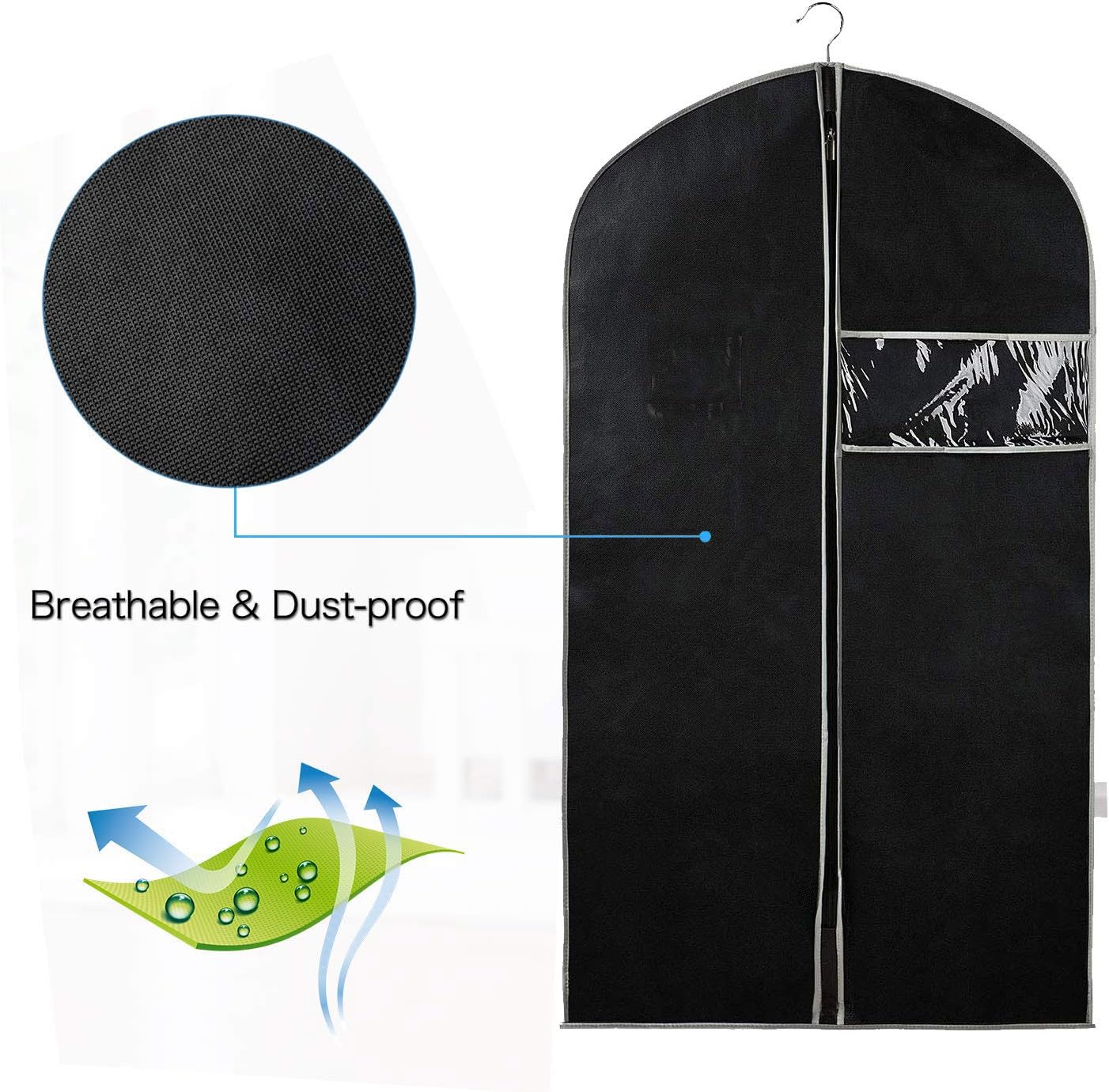 Moktan Sabai 10-Pack Breathable Garment Bags with Window