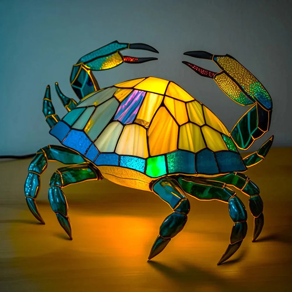 Moktan Sabai Tiffany Style Animal Table Lamp Stained Glass Art Light E26/E12 Decorative
