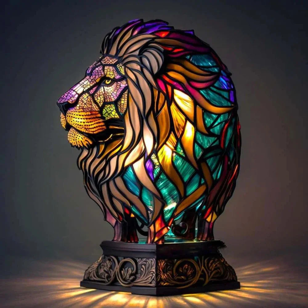 Moktan Sabai Tiffany Style Animal Table Lamp Stained Glass Bedside Light E26/E12