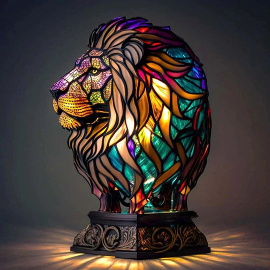 Moktan Sabai Tiffany Style Animal Table Lamp Stained Glass Bedside Light E26/E12
