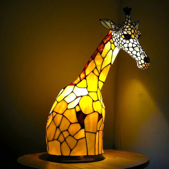Moktan Sabai Tiffany Style Animal Table Lamp Stained Glass Art Light E26/E12 Decorative
