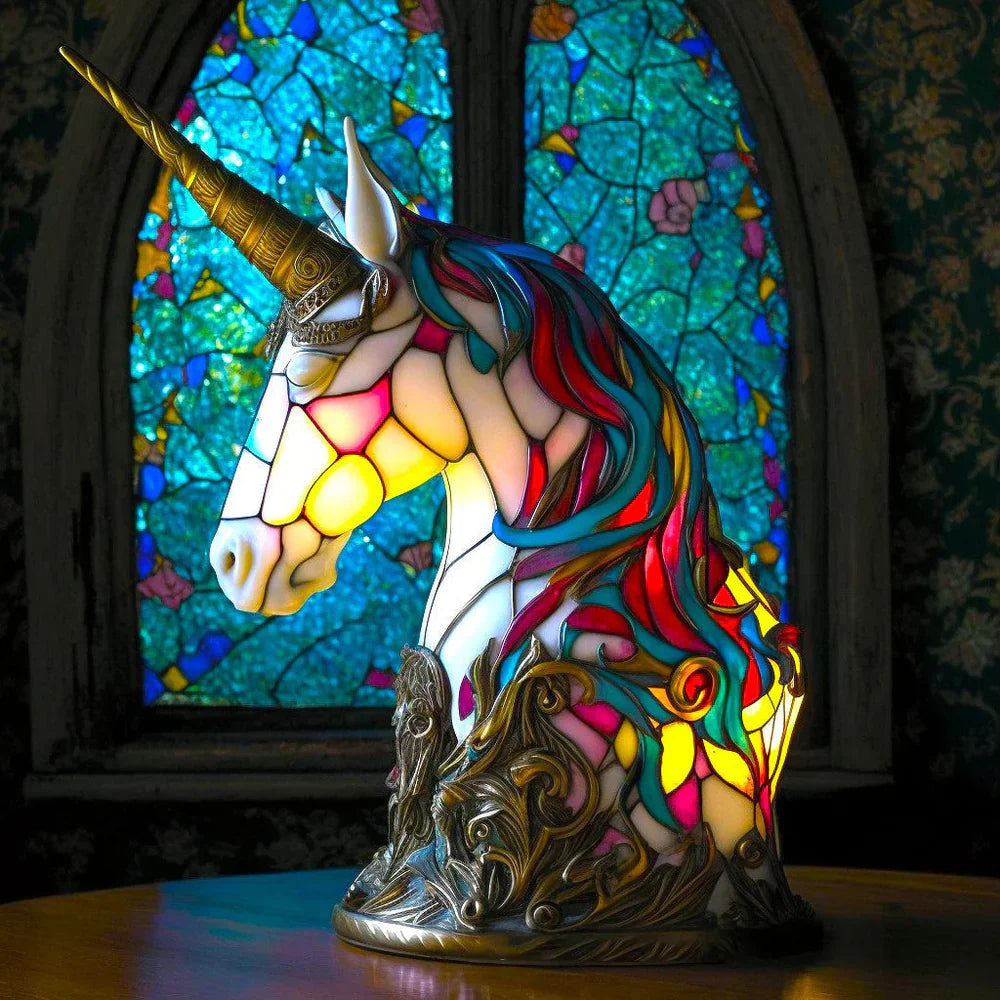 Moktan Sabai Tiffany Style Animal Table Lamp Stained Glass Art Light E26/E12 Decorative