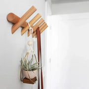 Moktan Sabai Solid Oak Wall Coat Rack Scandinavian Wooden 4 or 5 Peg Hooks