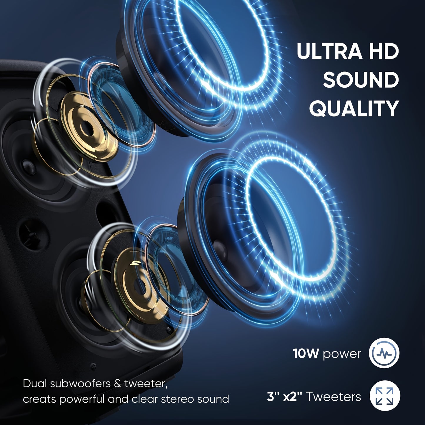 Karaoke Machine with Wireless & Wired Mics, Bluetooth Speaker with LED Lights for Party & Home