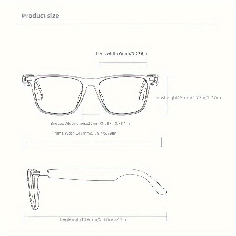 AI Smart Glasses with Real-Time Translation, Music, GPT, and HD Voice Calls