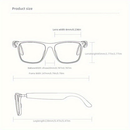 AI Smart Glasses with Real-Time Translation, Music, GPT, and HD Voice Calls
