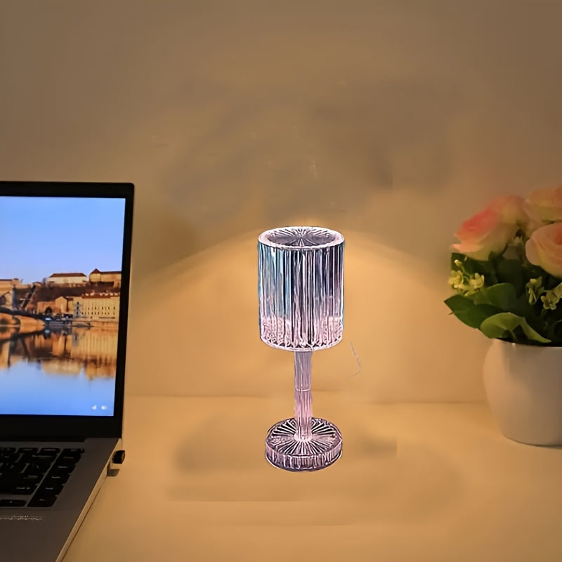 Moktan Sabai Crystal Touch Control Bedside Lamp – Dimmable USB LED Light with Rechargeable Battery