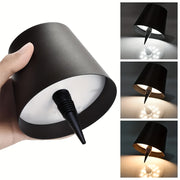 Moktan Sabai Wireless Bottle Lamp – Rechargeable 3-Color Dimmable Touch LED Light for Bars Black