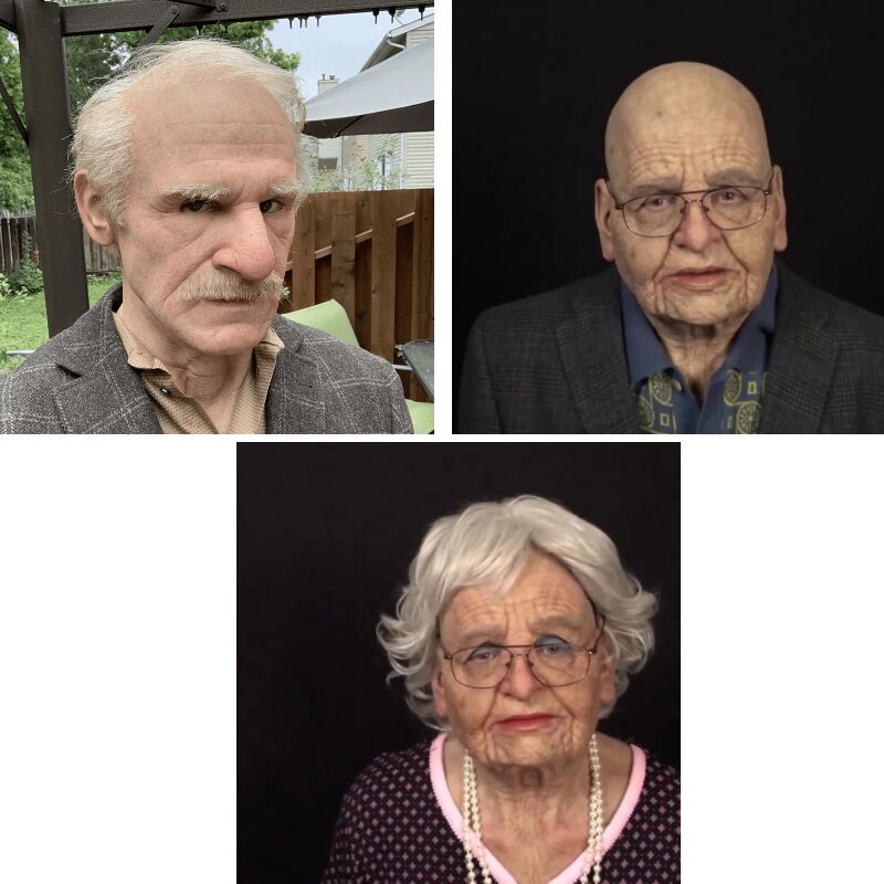 Moktan Sabai Realistic Old Man Halloween Mask
