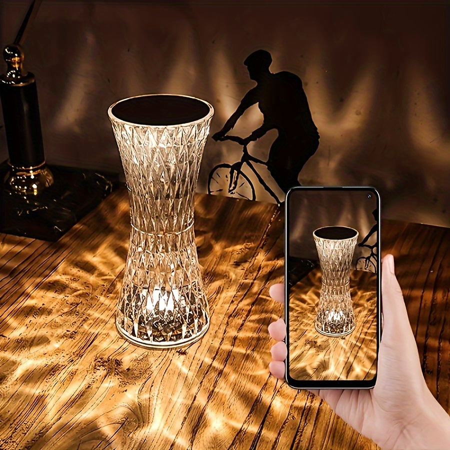 Moktan Sabai Touch Control Crystal Lamp – Rechargeable LED Night Light for Bedroom or Gifts