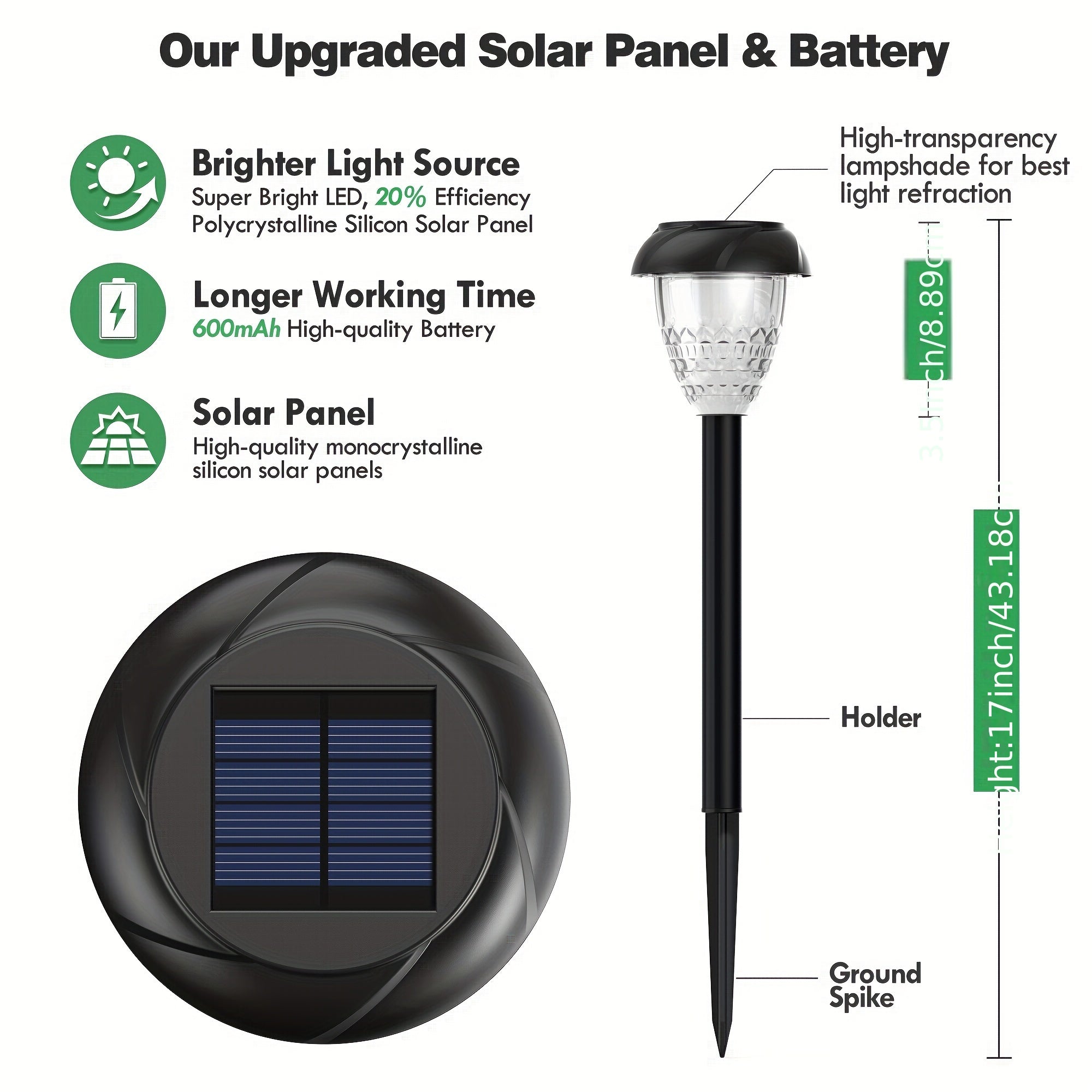 Moktan Sabai 10-Pack Solar Pathway Lights – Bright White LED, Auto On/Off, Mandala Pattern Moktan Sabai