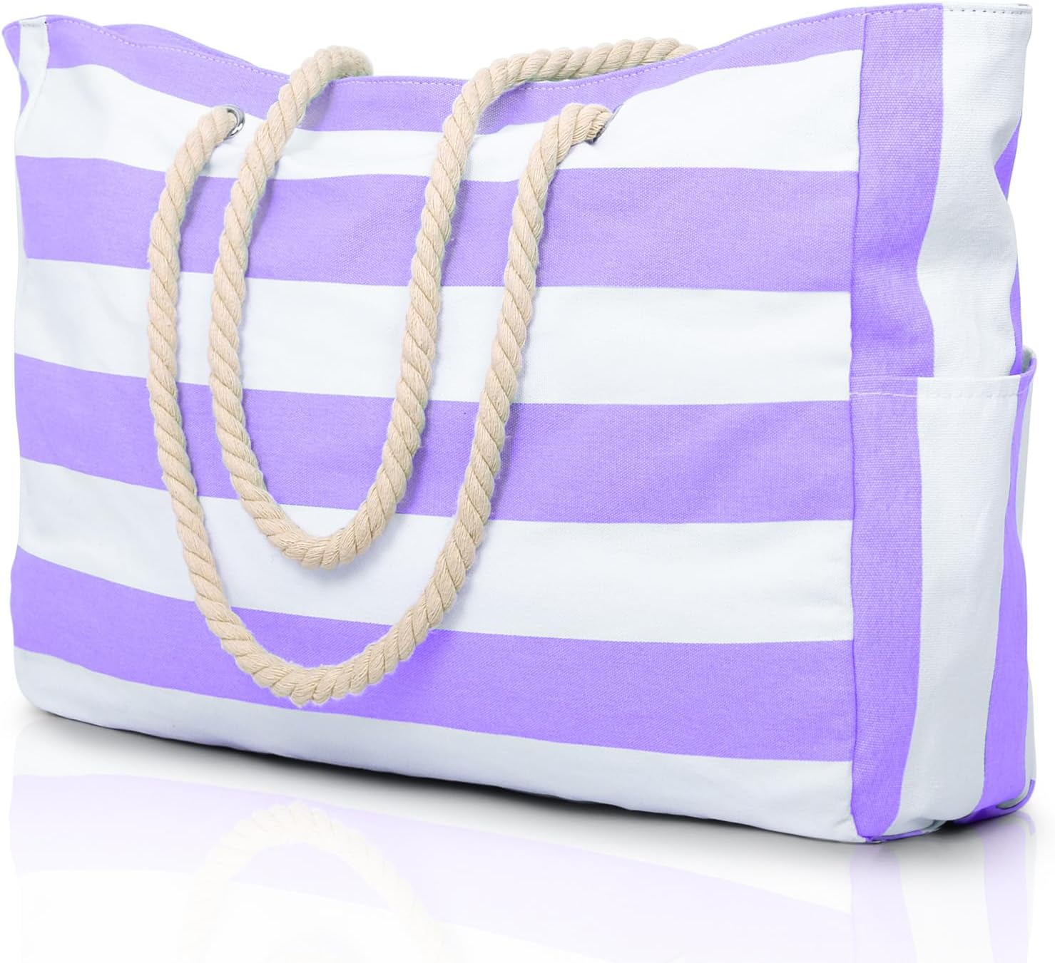 Moktan Sabai Waterproof Oversized Beach Tote Bag 20L Sandproof Zip Travel Carryall Purple