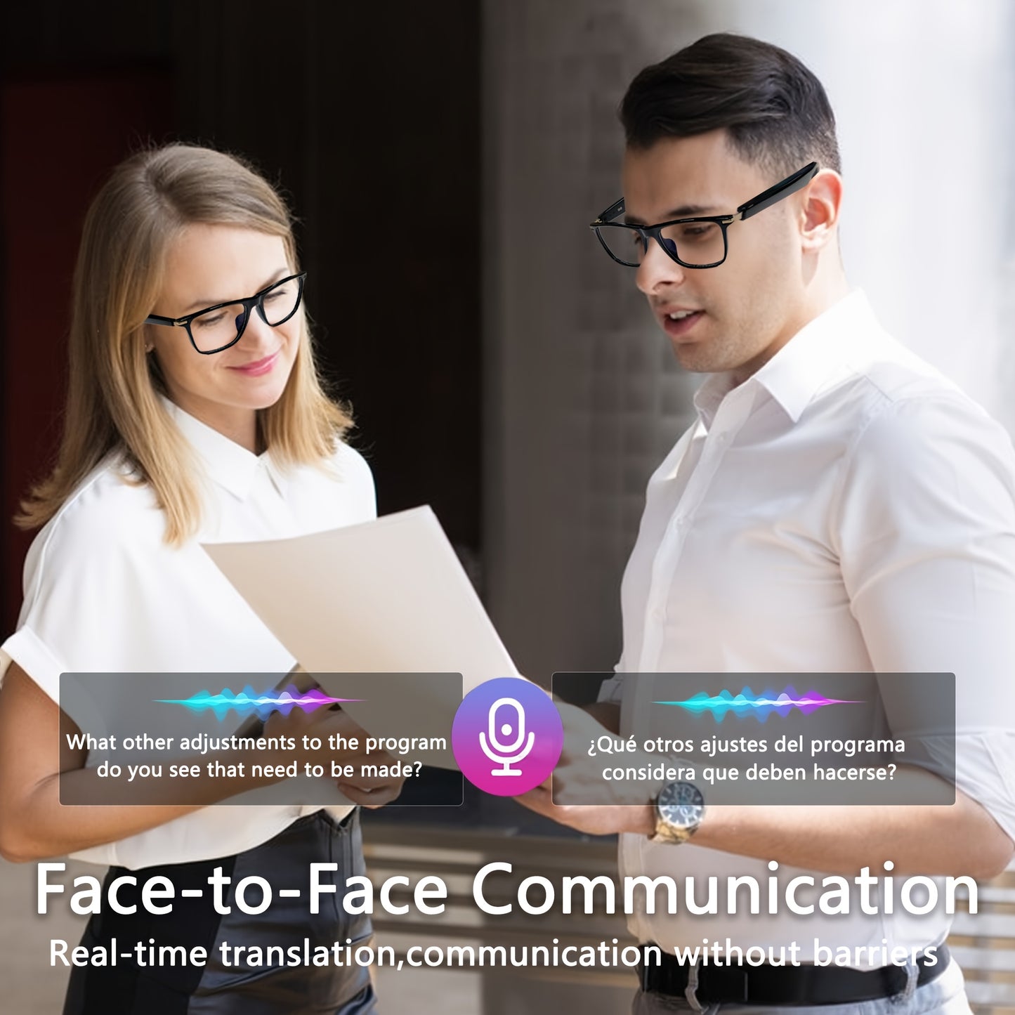 AI Smart Glasses with Real-Time Translation, Music, GPT, and HD Voice Calls