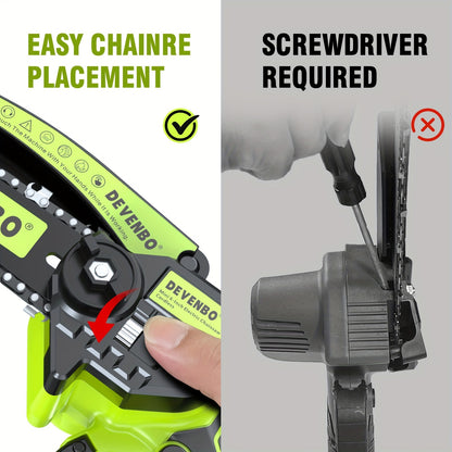 Mini Chainsaw Cordless 6-inch – Handheld Electric Saw for Tree & Wood Cutting Moktan Sabai