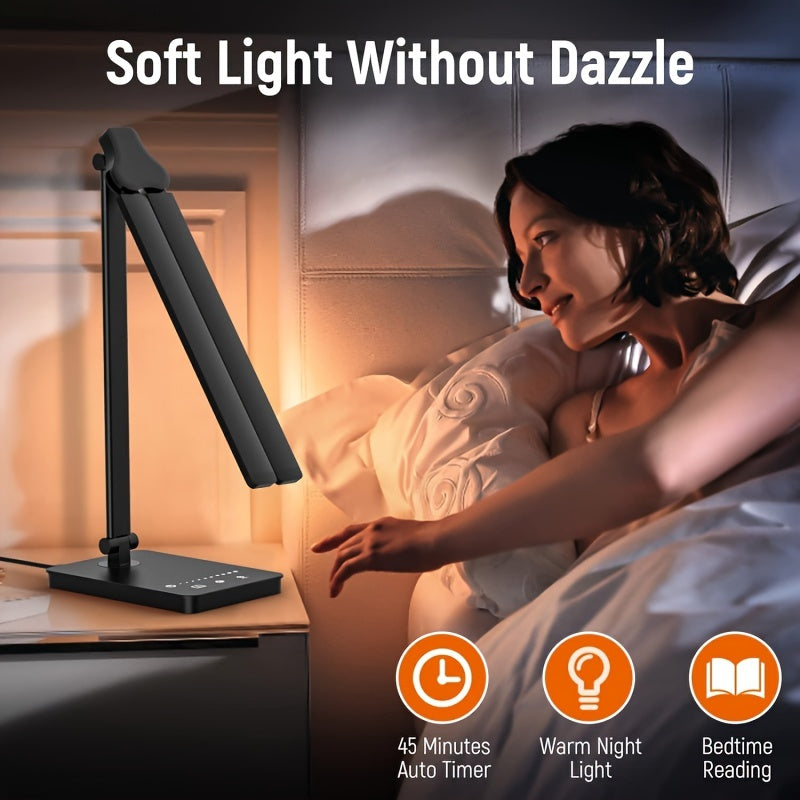 Moktan Sabai Adjustable LED Desk Lamp – Touch Dimmable Gooseneck Light for Office & Reading