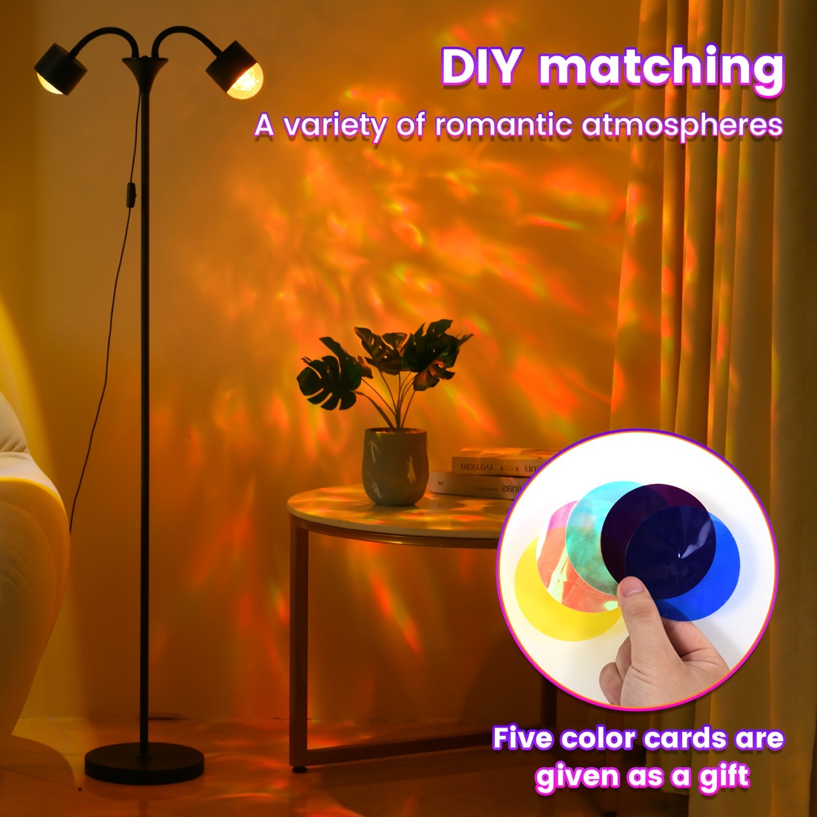 Moktan Sabai Sunset Ocean Wave Projector – Double RGB Mood Lamp with 360° Rotation & DIY Color
