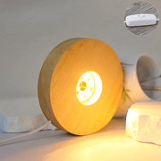 Moktan Sabai Wooden LED Light Base USB Powered | 6-LED Display Stand for Acrylic, Crystal Warm Light