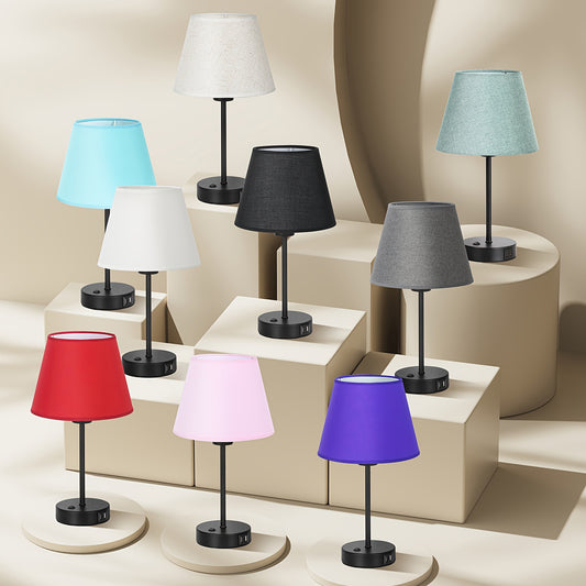 Bedside Table Lamps Set of 2 with USB Ports for Bedroom Nightstand Lighting
