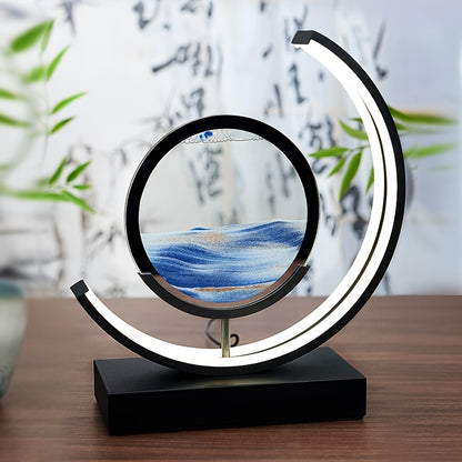 Sandscape Hourglass Table Lamp – Moving Sand Art LED Gift Light for Decor