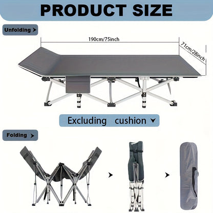 75 Folding Camping Bed – Heavy Duty Outdoor Guest Cot, 450–500lbs, Portable w/ Bag