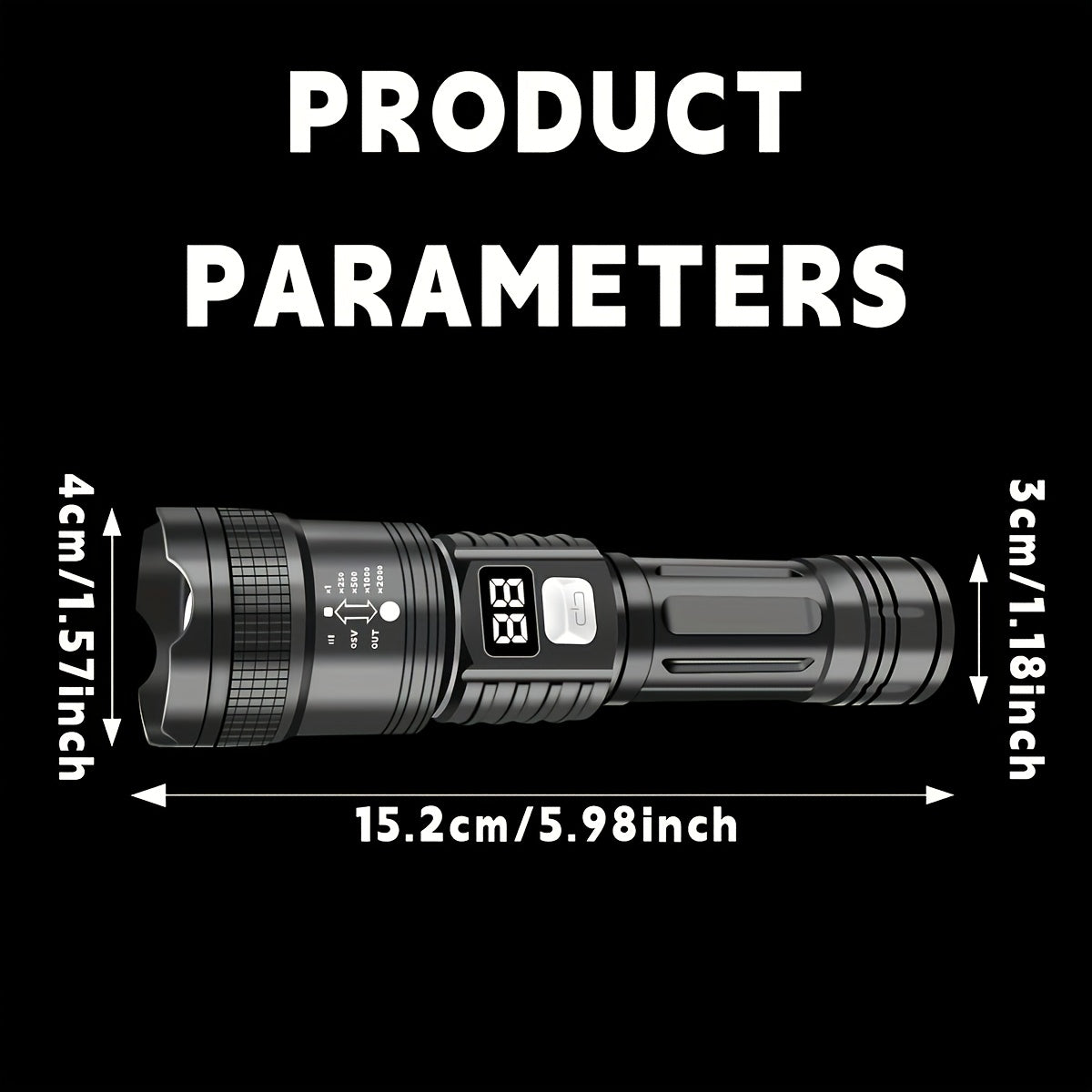 4-Pack Rechargeable LED Flashlights – Zoomable, Super Bright, USB, Long Range