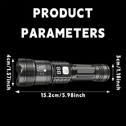 4-Pack Rechargeable LED Flashlights – Zoomable, Super Bright, USB, Long Range