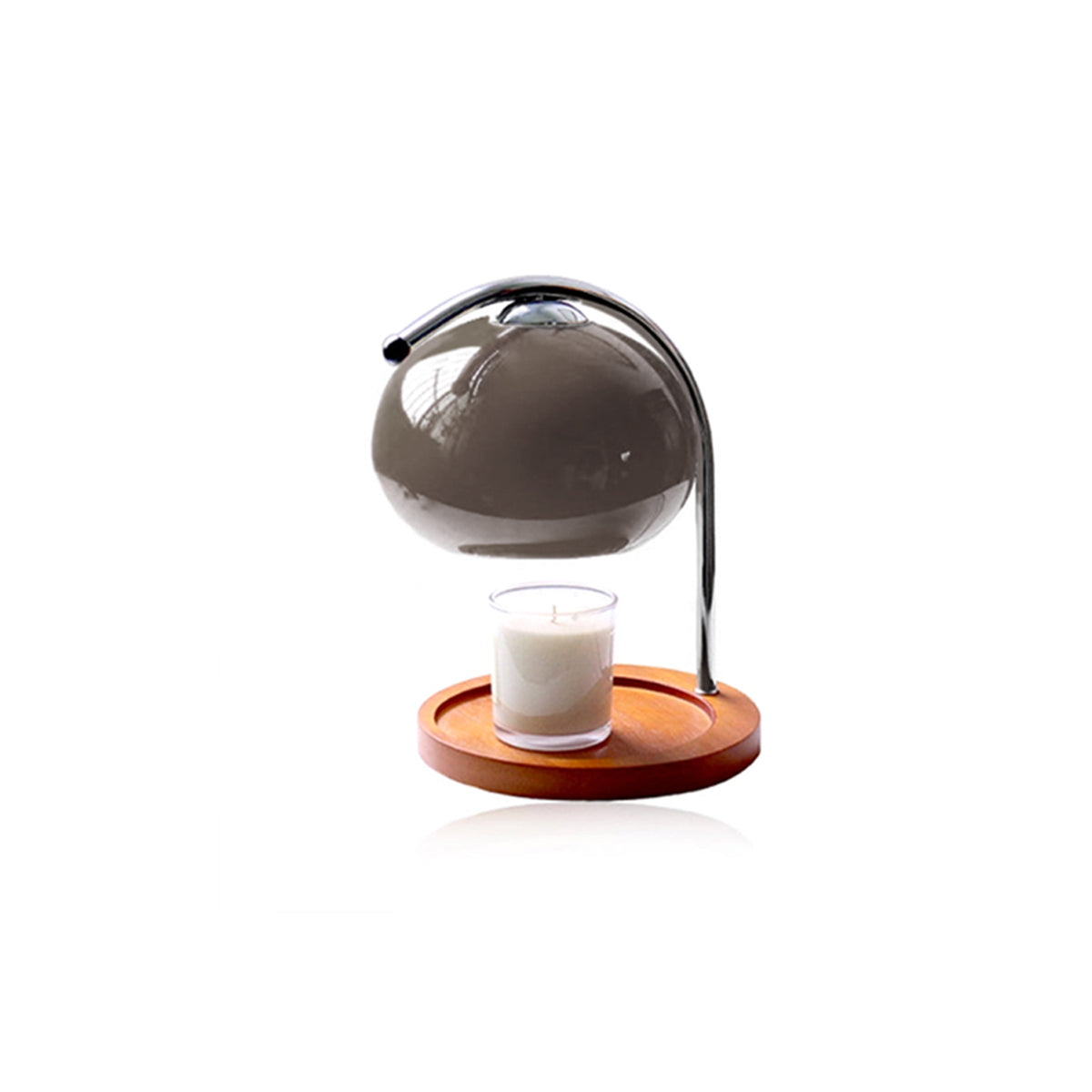 Moktan Sabai Retro Glass Candle Warmer Lamp | Dimmable Aromatherapy Light for Elegant Home Fragrance Smoke Gray Corded