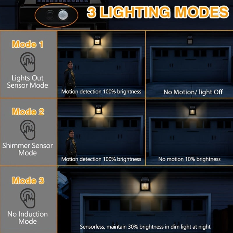 Moktan Sabai Solar Wall Lights Outdoor – Motion Sensor Dusk to Dawn LED for Yard, Door, Garden