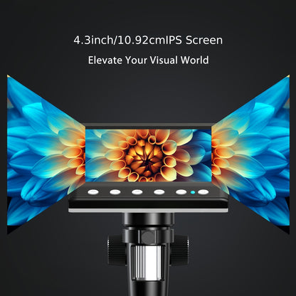 4.3" LCD Digital Microscope 1000X with Screen, USB, LED, for Coins & Windows PC