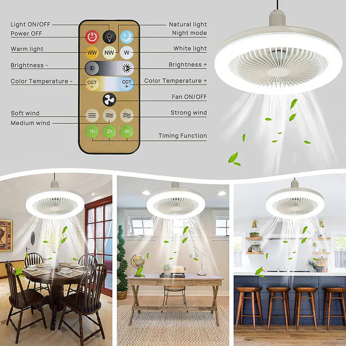Moktan Sabai Versatile Low Profile Ceiling Fan with LED Light & Remote Control | Space-Saving Design for Enhanced Home Comfort