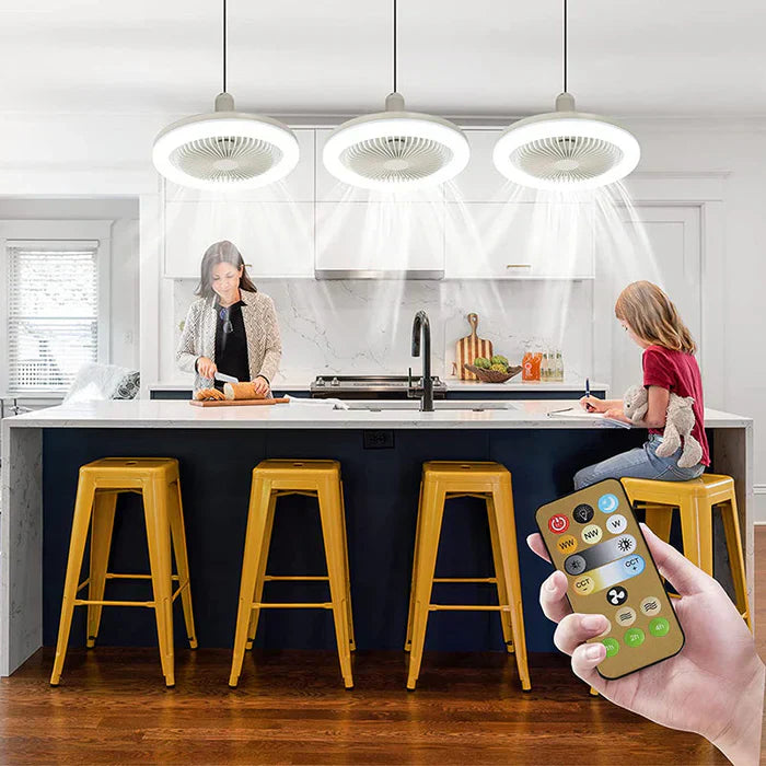 Moktan Sabai Versatile Low Profile Ceiling Fan with LED Light & Remote Control | Space-Saving Design for Enhanced Home Comfort