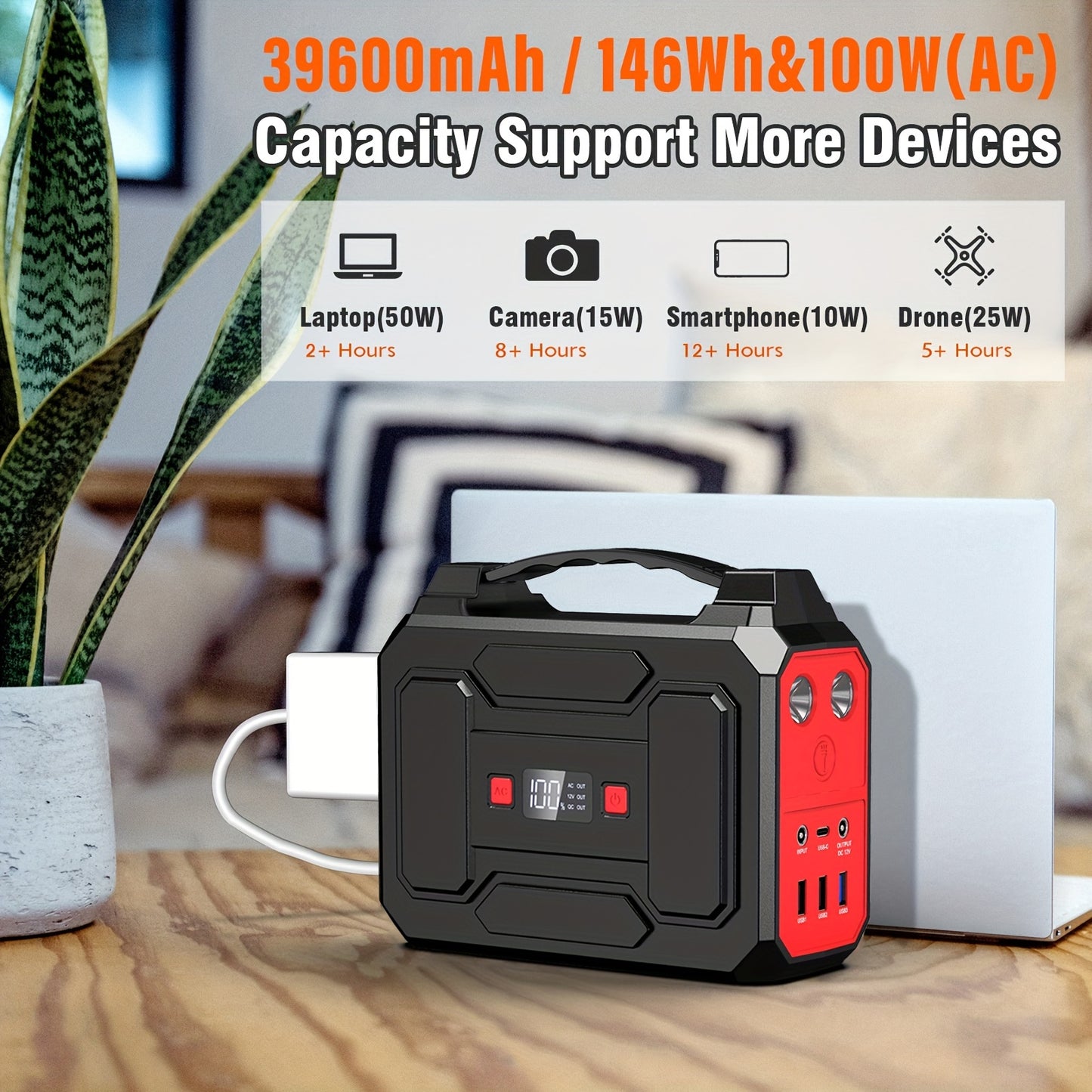 300W Solar Generator Portable Power Station for Camping, Travel & Home Use