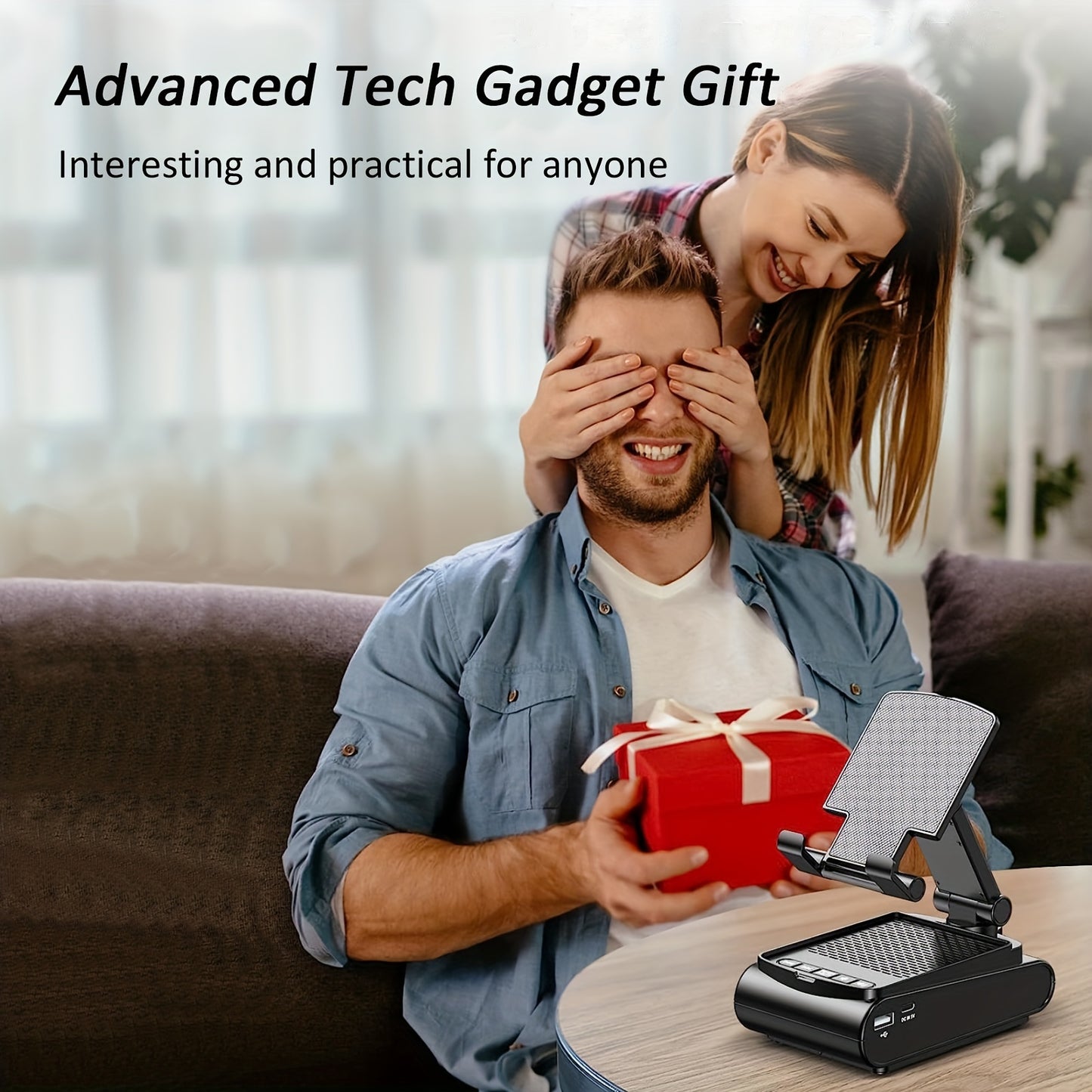 Cell Phone Stand with Wireless Bluetooth Speaker, Non-Slip Base, Portable Use