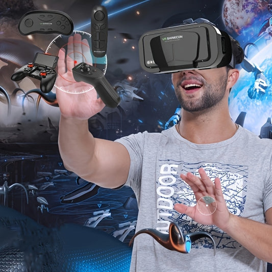 3D VR Headset for iPhone & Android – Blue Light Filter, Fits 4.7–7 Phones Moktan Sabai
