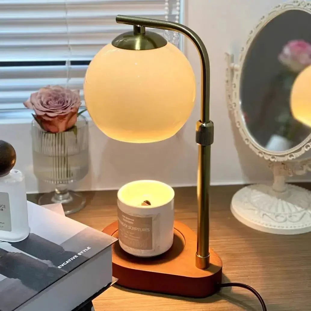 Moktan Sabai Glass Candle Warmer Lamp with Sculpted Design | Flameless Scent Heating