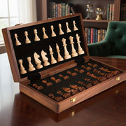 Moktan Sabai Wooden Chess Set 40cm Tournament Board Strategy Game with Extra Queens