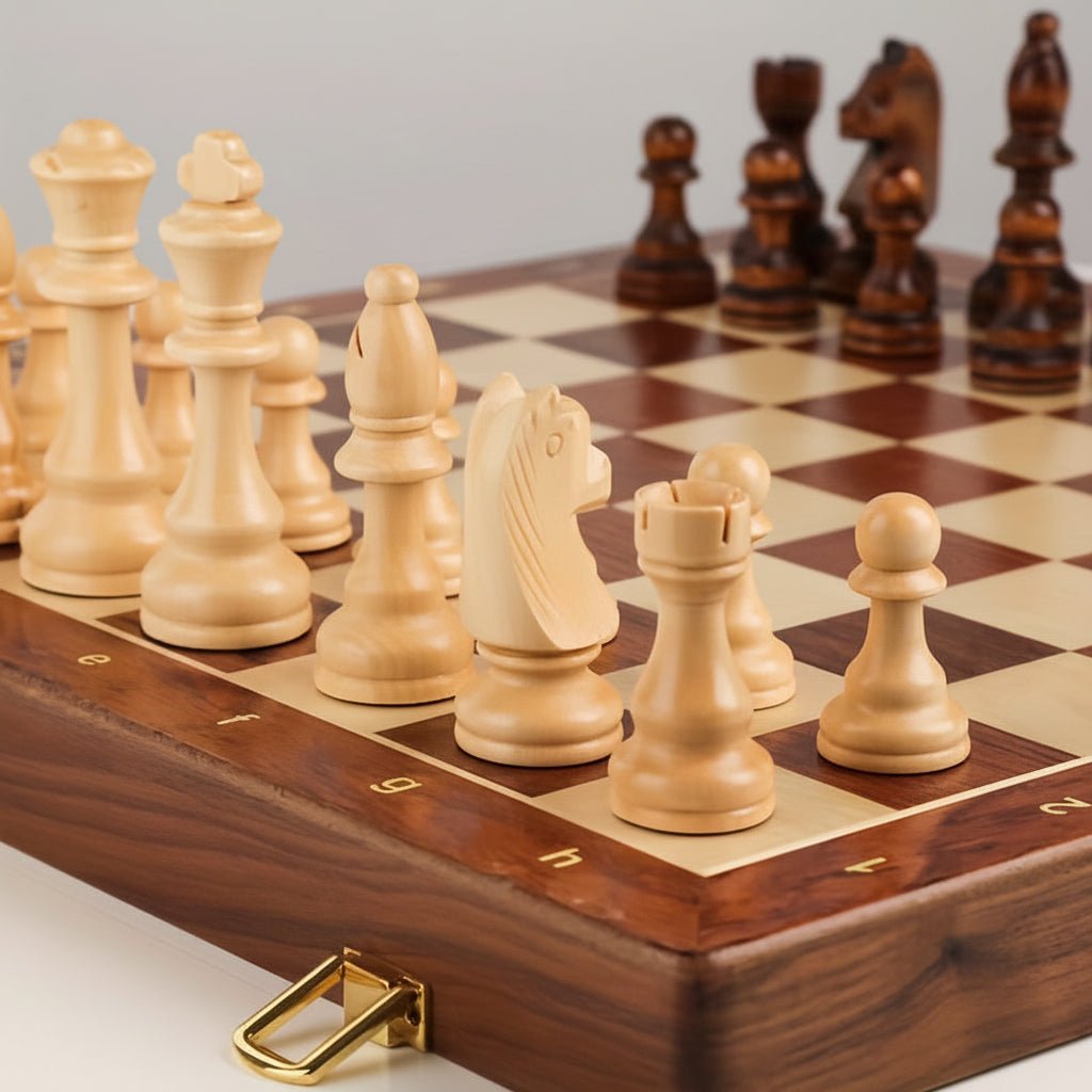 Moktan Sabai Wooden Chess Set 40cm Tournament Board Strategy Game with Extra Queens