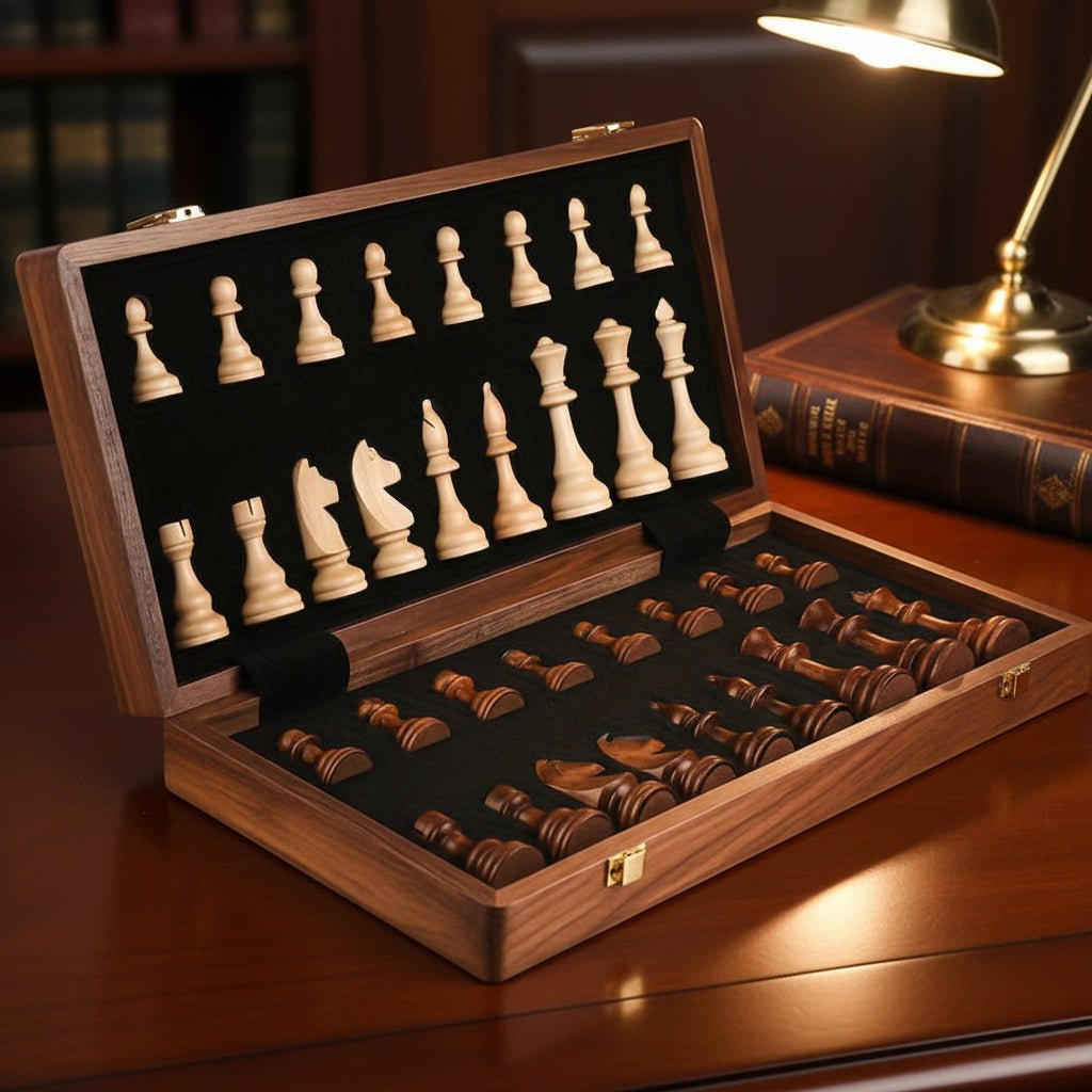 Moktan Sabai Wooden Chess Set 40cm Tournament Board Strategy Game with Extra Queens