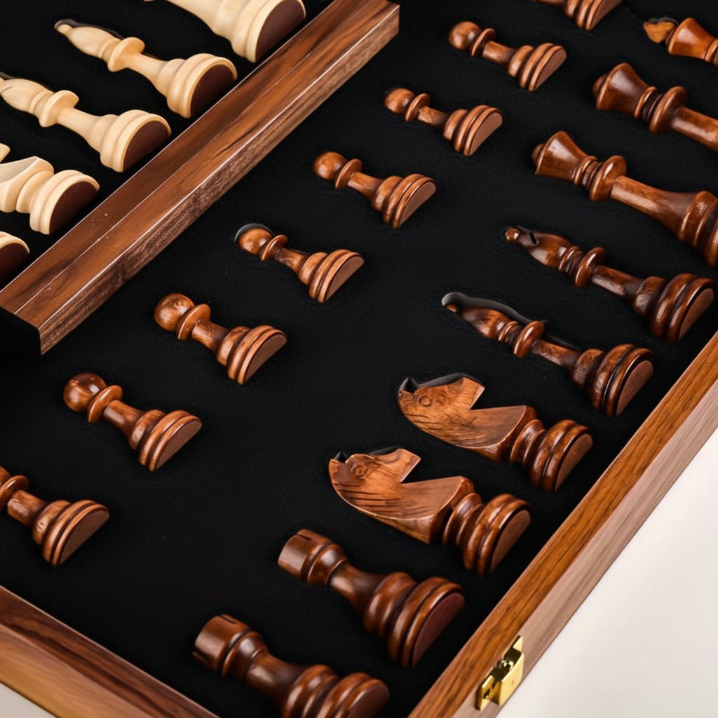 Moktan Sabai Wooden Chess Set 40cm Tournament Board Strategy Game with Extra Queens