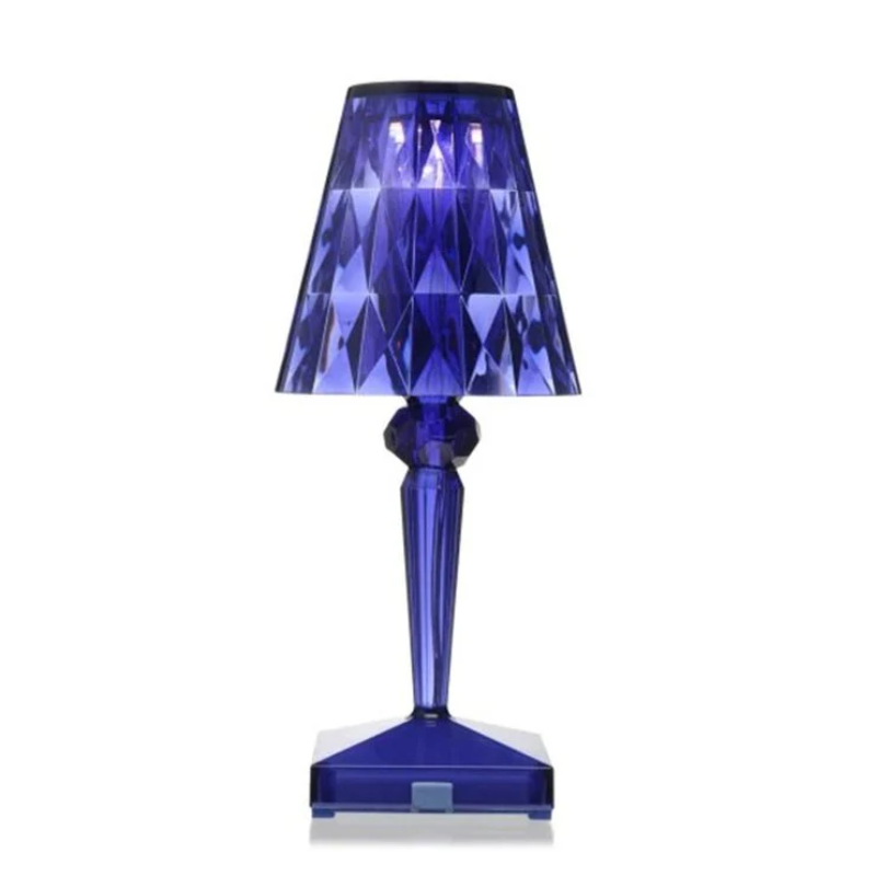 Moktan Sabai Crystal Table Lamp Luxury Bedside Nightstand Glam Lighting Decor Blue