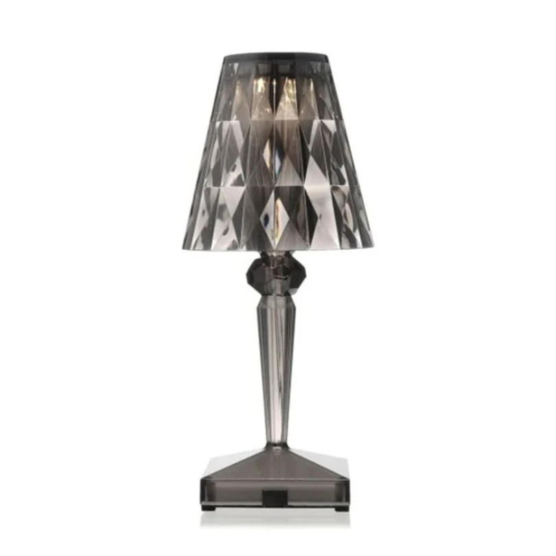 Moktan Sabai Crystal Table Lamp Luxury Bedside Nightstand Glam Lighting Decor Grey