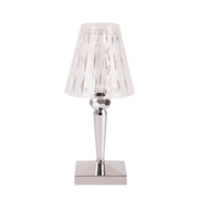 Moktan Sabai Crystal Table Lamp Luxury Bedside Nightstand Glam Lighting Decor Silver