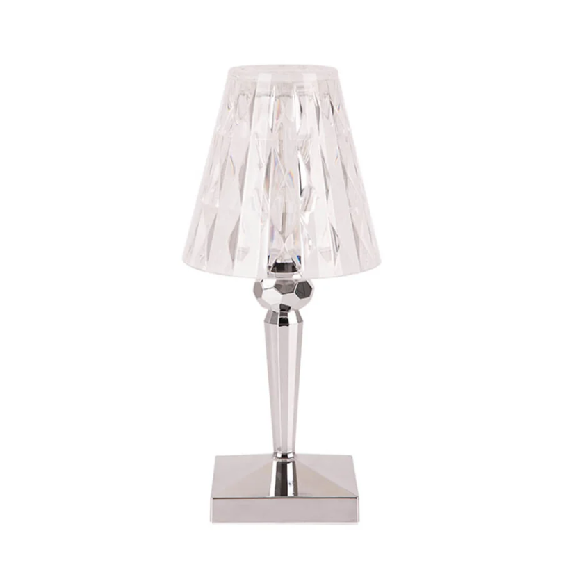 Moktan Sabai Crystal Table Lamp Luxury Bedside Nightstand Glam Lighting Decor Silver