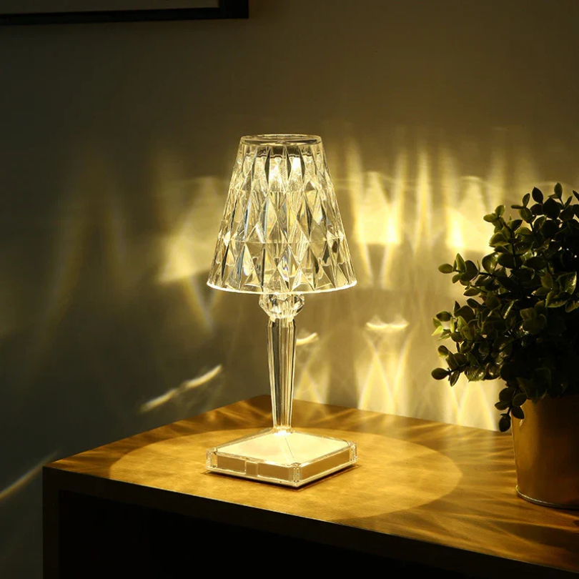 Moktan Sabai Crystal Table Lamp Luxury Bedside Nightstand Glam Lighting Decor