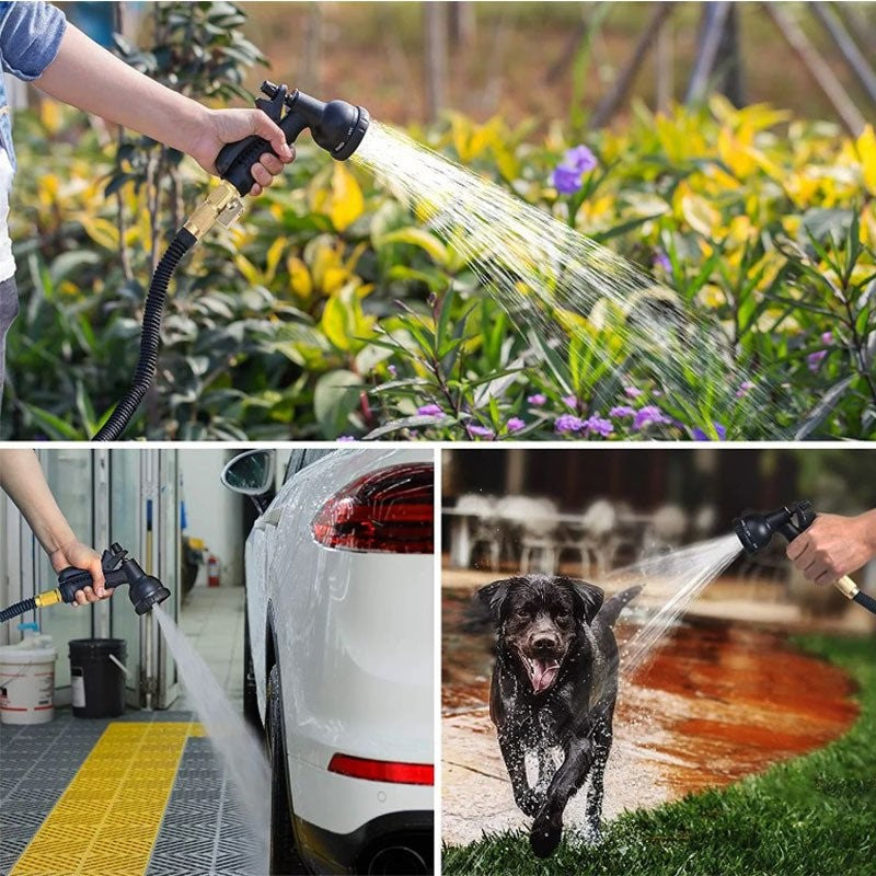 Moktan Sabai Expandable Garden Hose Flexible Water Hose with 8 Spray Nozzle Lightweight