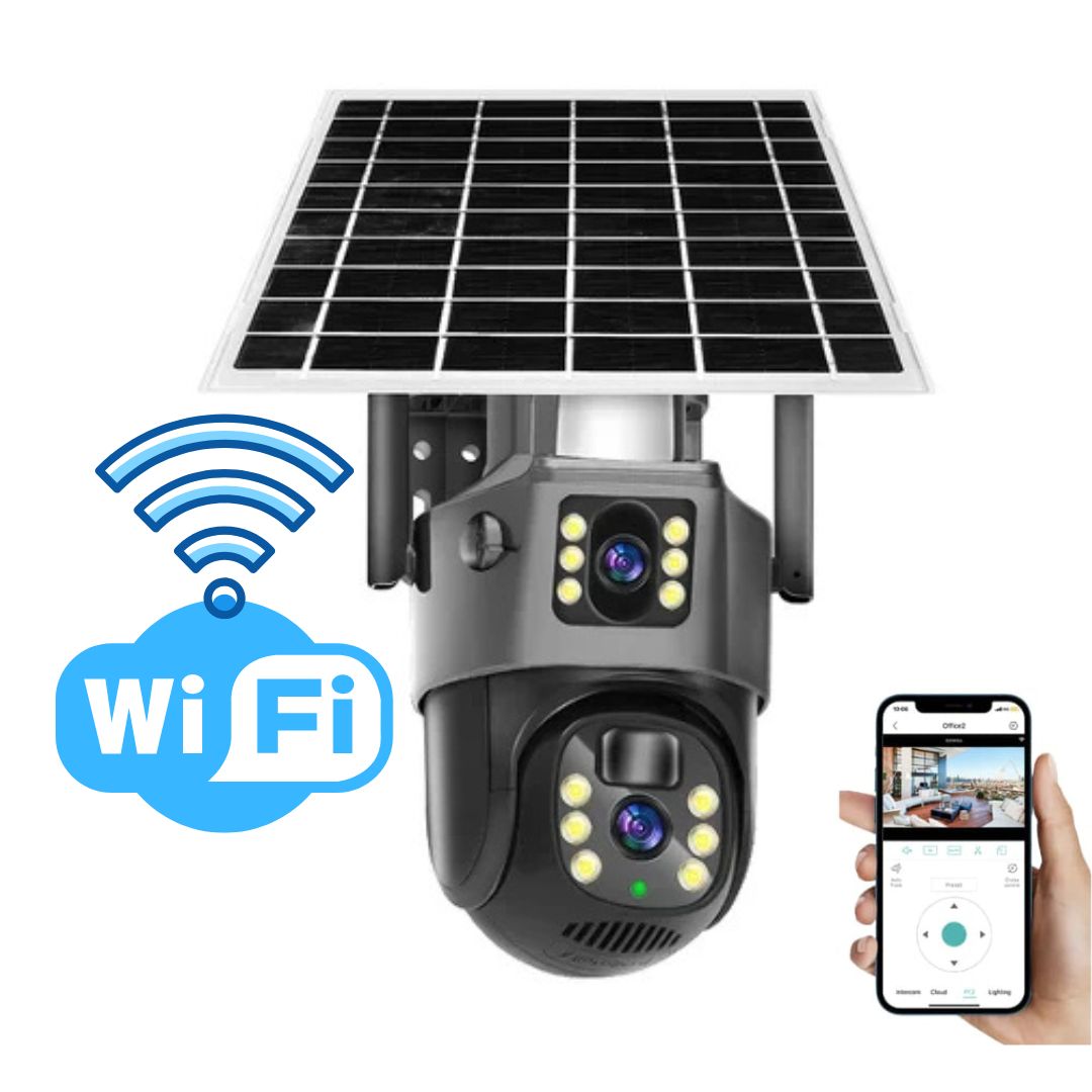 Moktan Sabai DualGuard Solar 4K Wireless Security Camera with Triple Lens & 10x Zoom