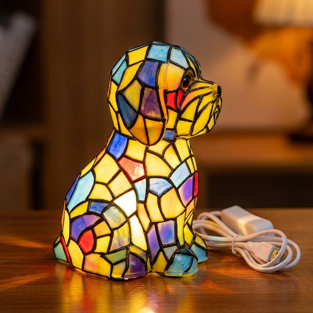 Moktan Sabai Artistic Resin Figurine Table Lamp with Warm Ambient LED Light
