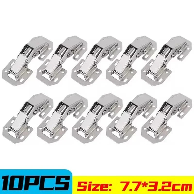 Moktan Sabai Soft Close Cabinet Hinges 90° Hydraulic Frameless Door Hinges Nickel Plated (10 Pack)