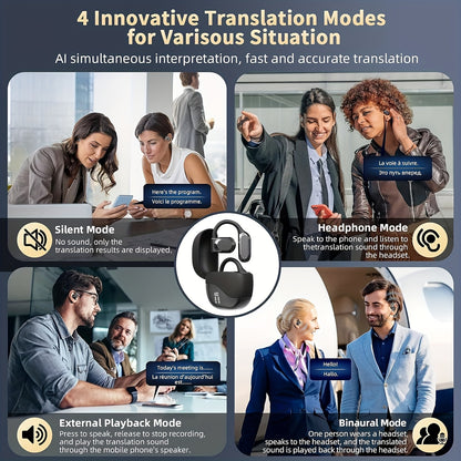 Moktan Sabai AI Translator Earbuds - Real-Time Simultaneous Interpretation for Business & Travel