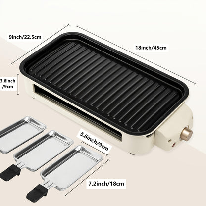 1500W Smokeless Indoor Grill with Hot Pot – Non-Stick Griddle, Temp Control, BBQ